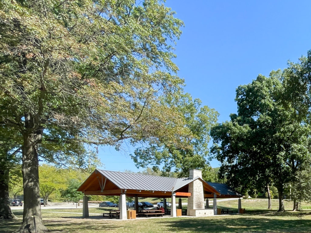 larger shelter with grill 