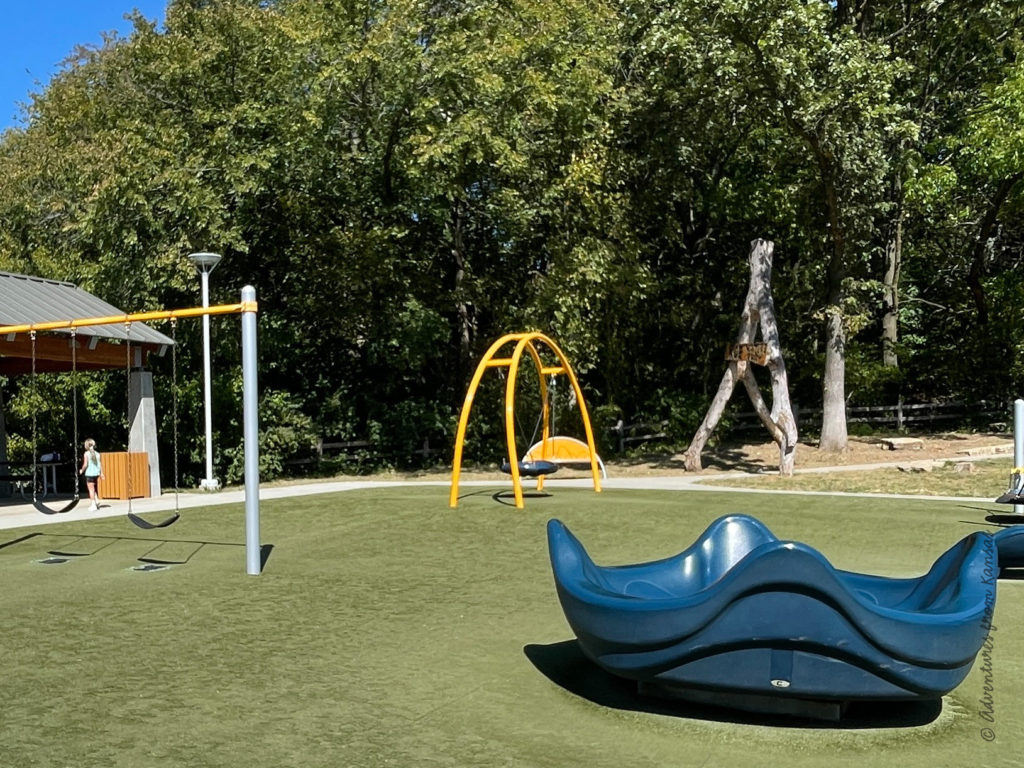 marry go around and swings on newer side