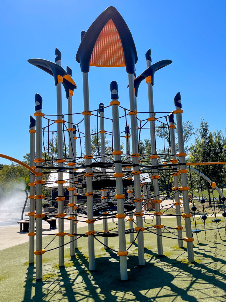spider web tower on playground