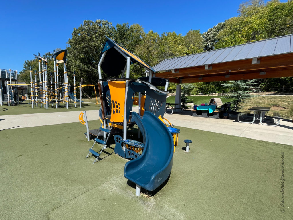 little kid playground with slide and tunnel playhouse