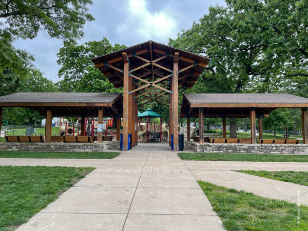 sitting area in front of the park