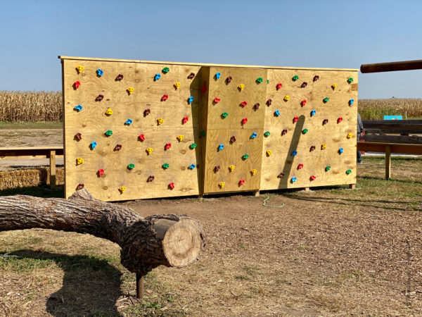 climbing wall at family fun farm
