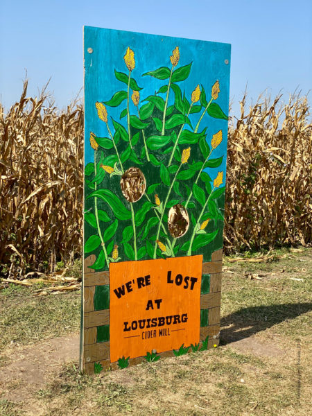 Hay Maze Sign at Louisburg Cider Mill
