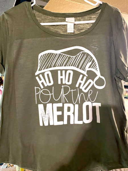 Christmas merlot screenprint transfer