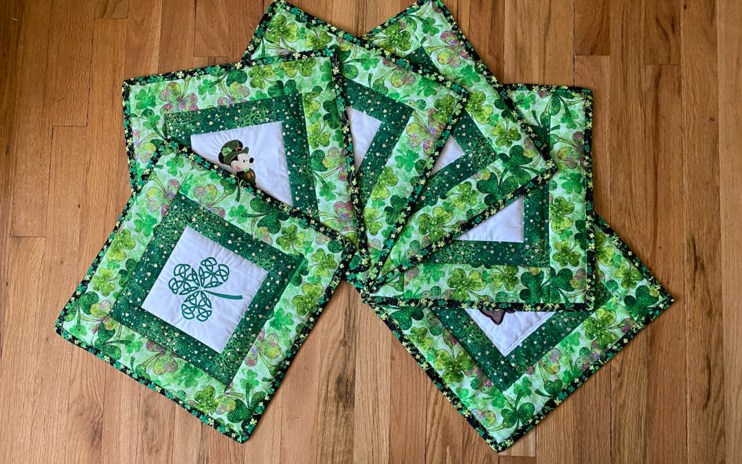 Adding Luck with Embroidery St. Patrick’s Day Placemats