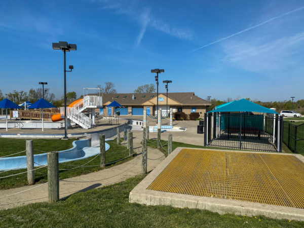 covered area and water slides