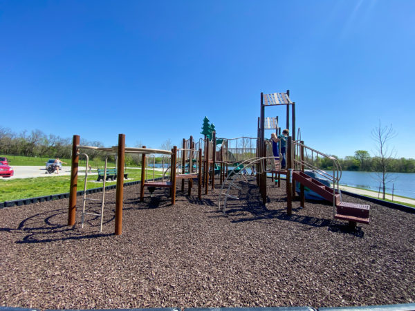 different view of playground at the park
