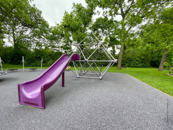 slide with spider web