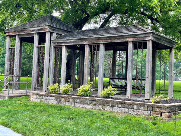 shade shelter at rose garden