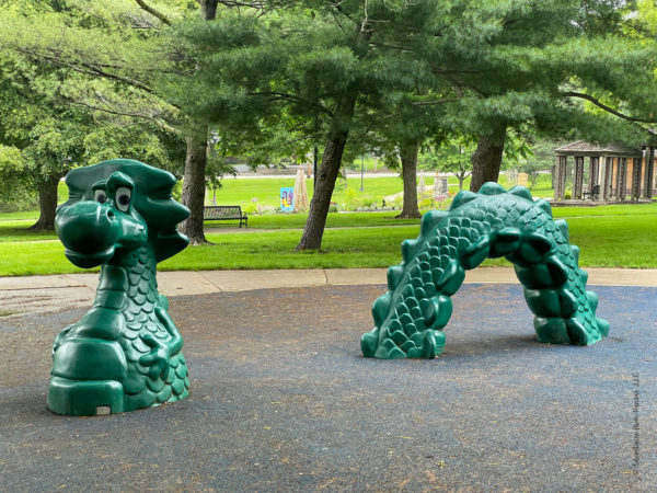 sea monster play feature at Shawnee Park
