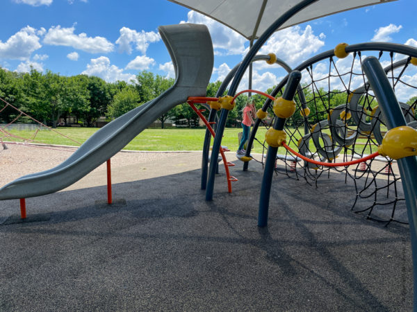 Big Kid Playground Slide climbing web