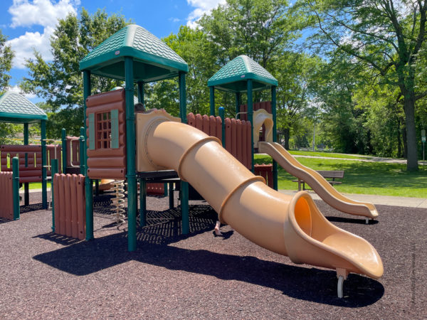 tunnel and wavy slide at park