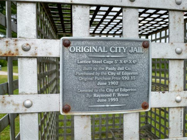 original jail at Edgerton Lake Park
