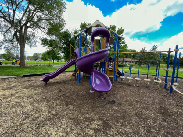 twisty slide and lillypad poles playgrounds