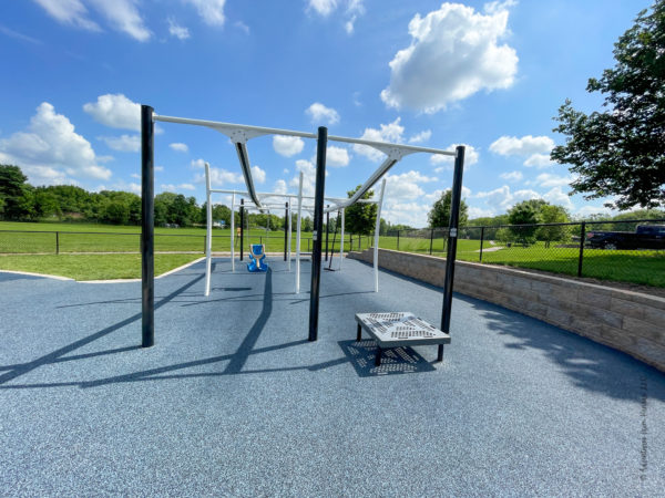 zip line for inclusive and traditional at playground