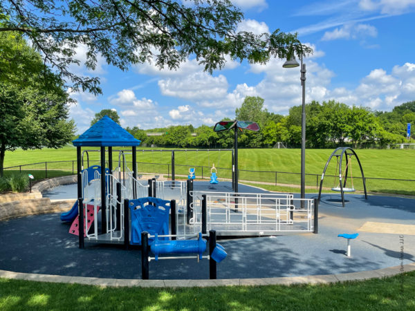 small playground at city park for little kids