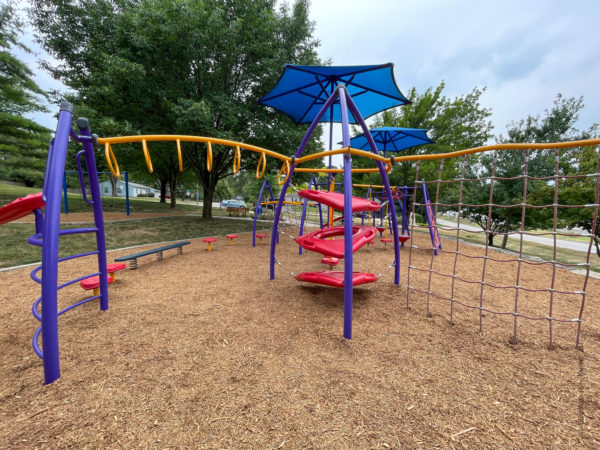 monkey bars, rope wall at Trafalgar Park