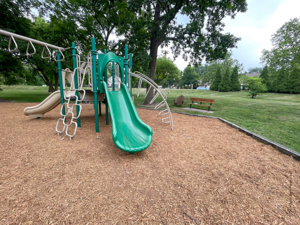 green slide at Oak Park