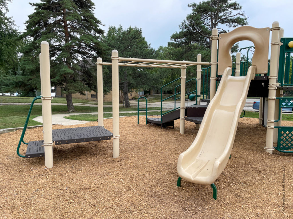 slide and monkey bars at Bluejacket Park