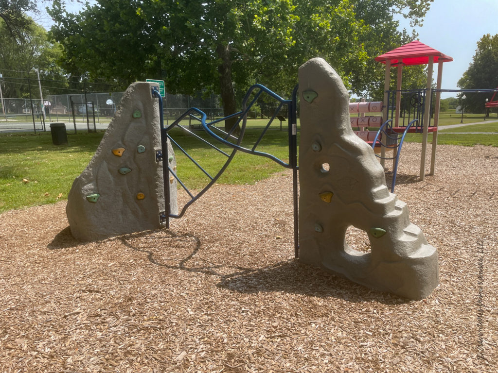 climbing rock and ladder at Miller Park