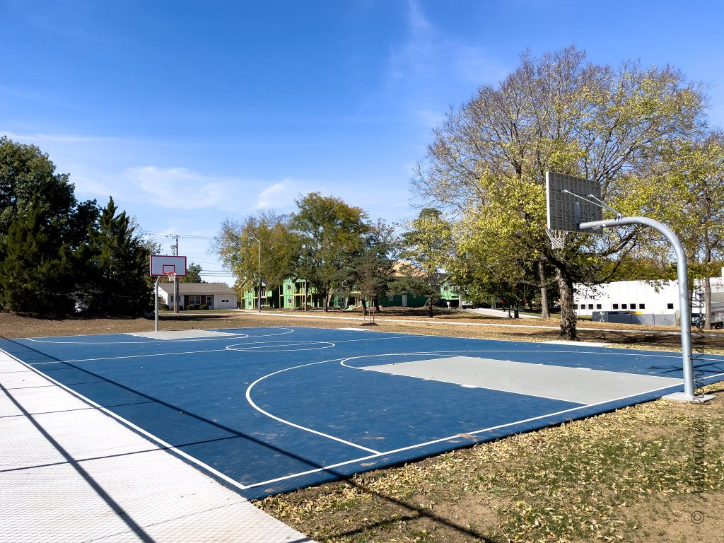 full size basketball court at Overland Park, KS park
