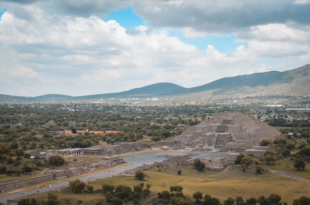 Ruins of Teotihuacan, Mexico, pyramid, Aztec civilization.