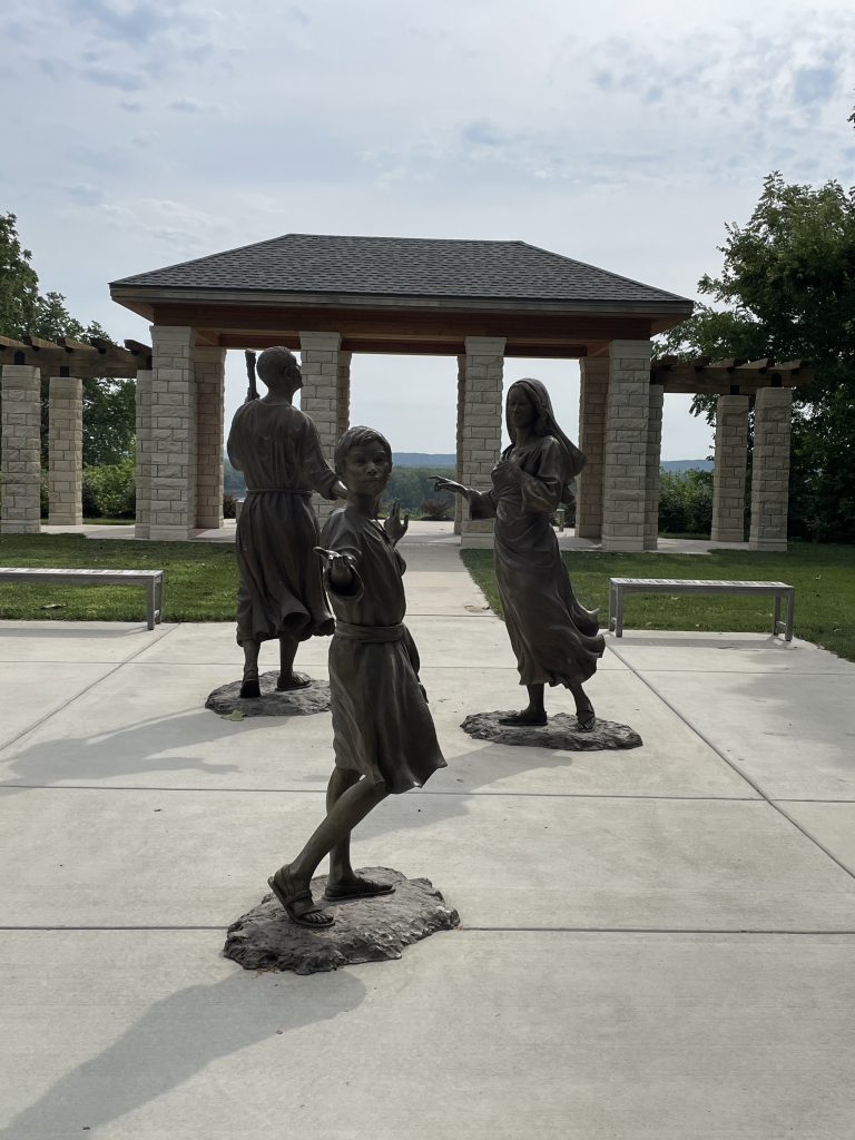 Statue of Jesus, Mary, and Joseph at St. Benedictine College