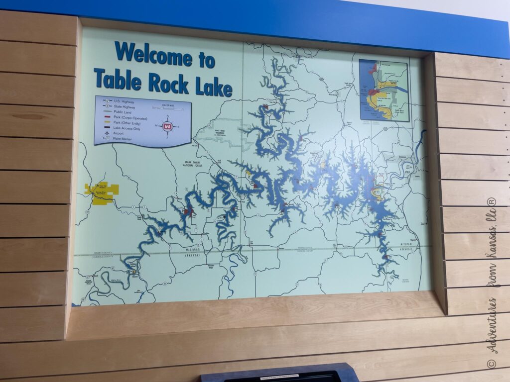 map of table rock lake surrounded by wood
