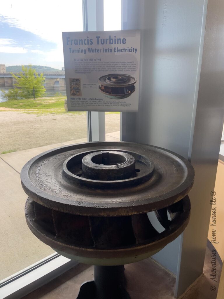 inside the museum visitor center showing the inside of a turbine